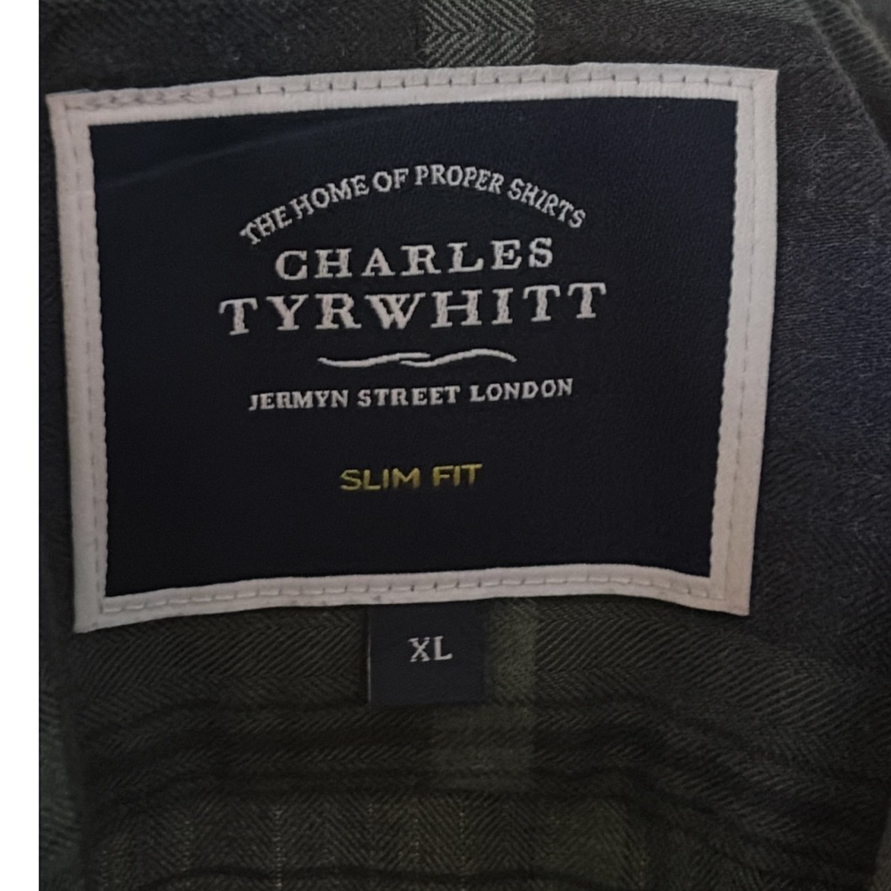 Charles Tyrwhitt Flannel Check Shirt-In Blue Checkered Button Down Shirt Size XL - Picture 2 of 11